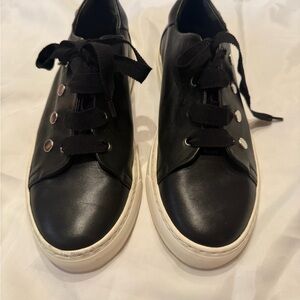 Ag Adriano Goldschmied Black Sneakers with White Soles